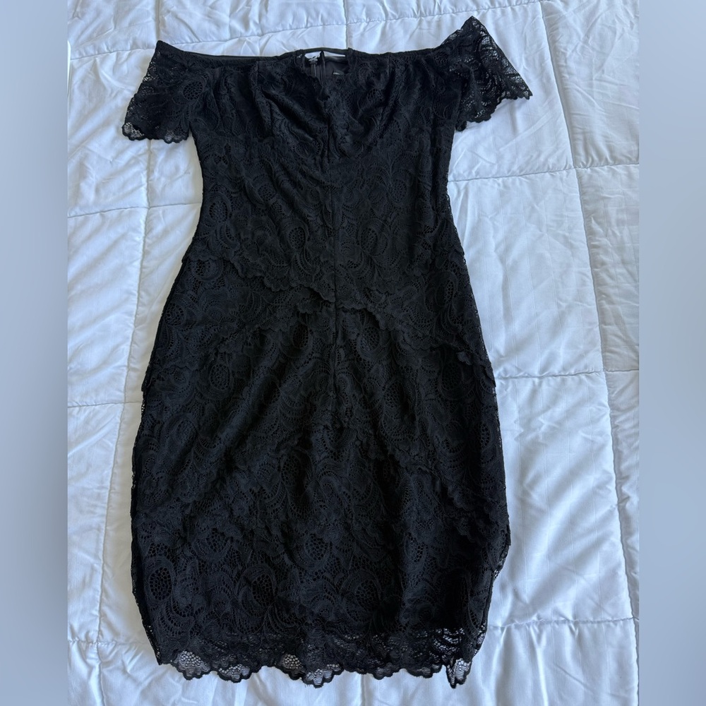 Guess Off Shoulder Elleann Lace Mini Dress XS